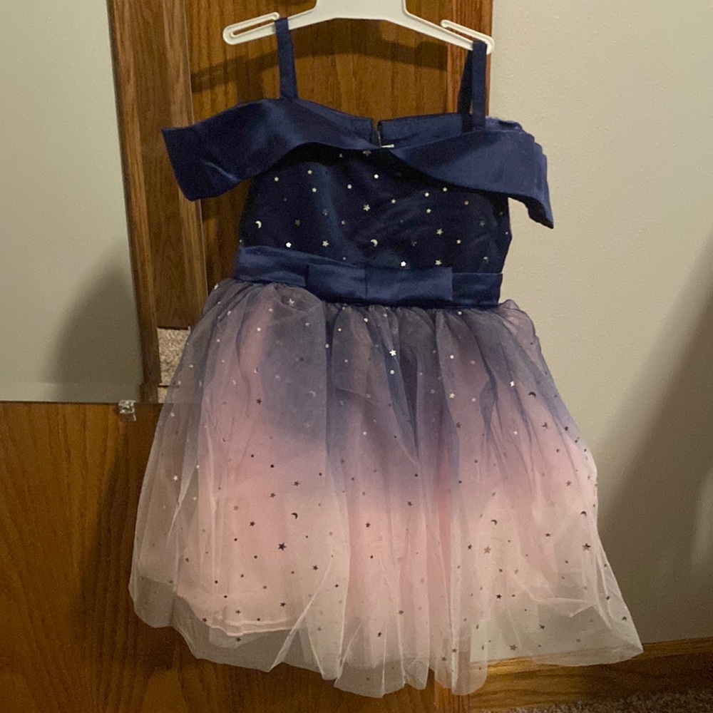 Blue and pink dress